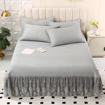 91家纺网 家纺一手货源 找家纺 （总）伊而梦 2024新款A类凉感冰豆豆床裙席-清欢