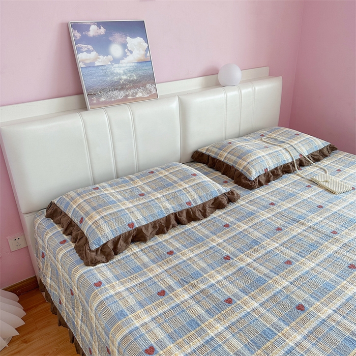 91家纺网 家纺一手货源 找家纺 佰织鑫家居（会员-5元） 2024新款全棉法式棉花床盖三件套 莱恩