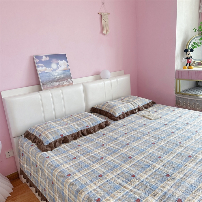 91家纺网 家纺一手货源 找家纺 佰织鑫家居（会员-5元） 2024新款全棉法式棉花床盖三件套 莱恩