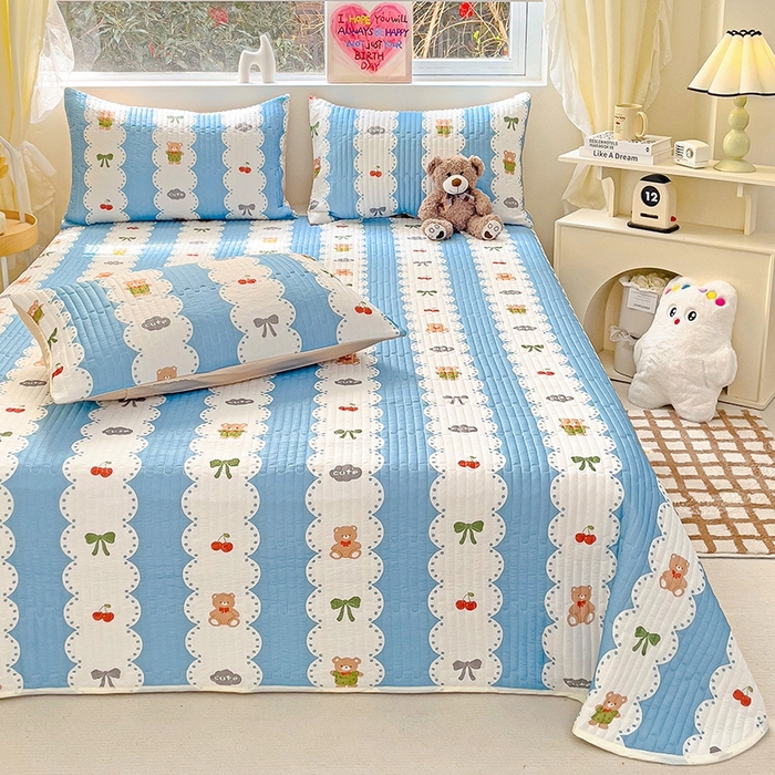 91家纺网 家纺一手货源 找家纺 澳梵家居 2024新款凉感丝软席软凉席床盖夏被四件套件 蓝色梦幻