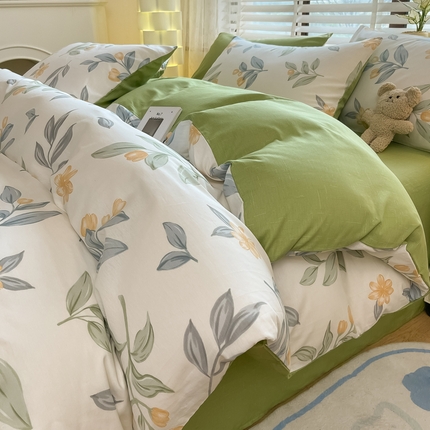 宜家坊 2024新款12868全棉小清新四件套风吹一夏