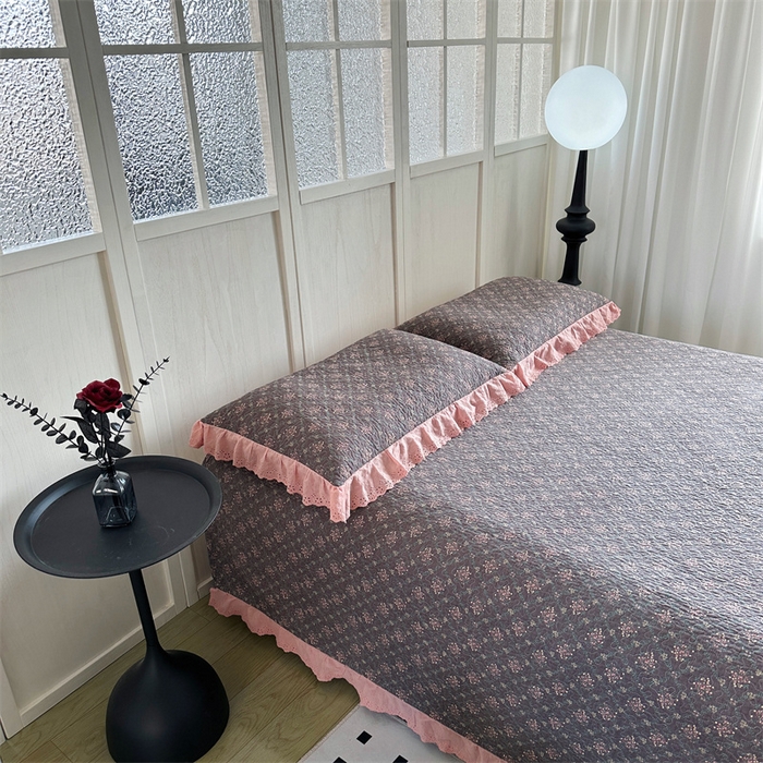 91家纺网 家纺一手货源 找家纺 佰织鑫家居（会员-5元） 2024新款全棉法式棉花床盖三件套 薇薇安