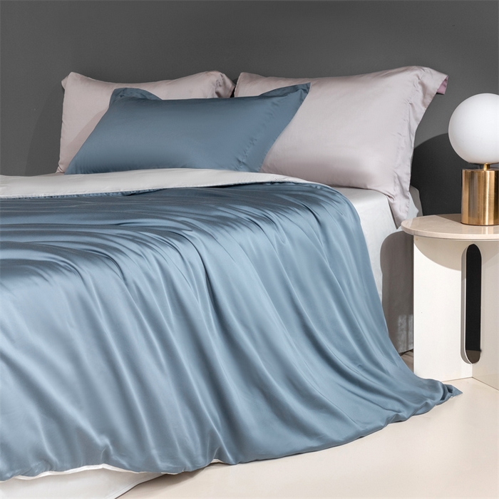 91家纺网 家纺一手货源 找家纺 卡派 2024新款奥地利 兰精纯色天丝四件套 甘蓝