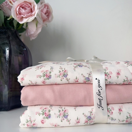 麦伦家居 2024春夏新品全棉有氧双层纱印花系列四件套（叠拍图） 露思