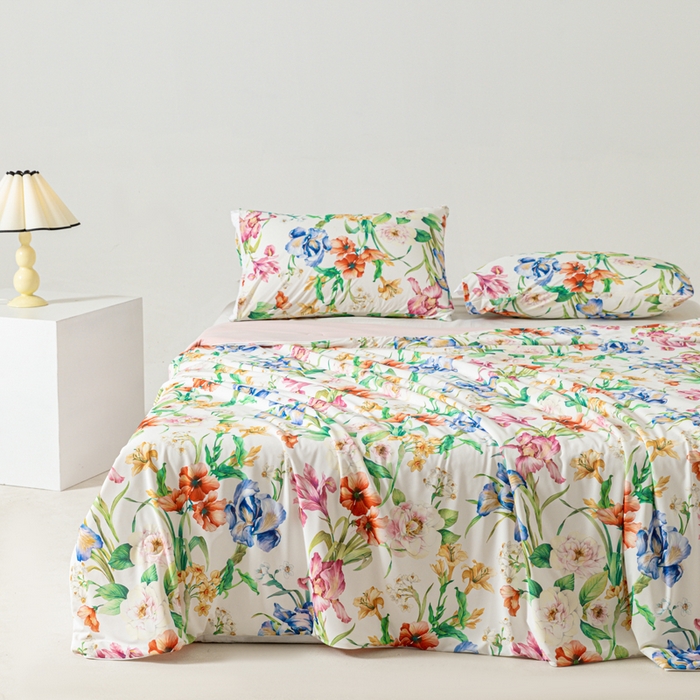 91家纺网 家纺一手货源 找家纺 佳居缘 发2024新款A类印花冰氨凉感夏被 春天里