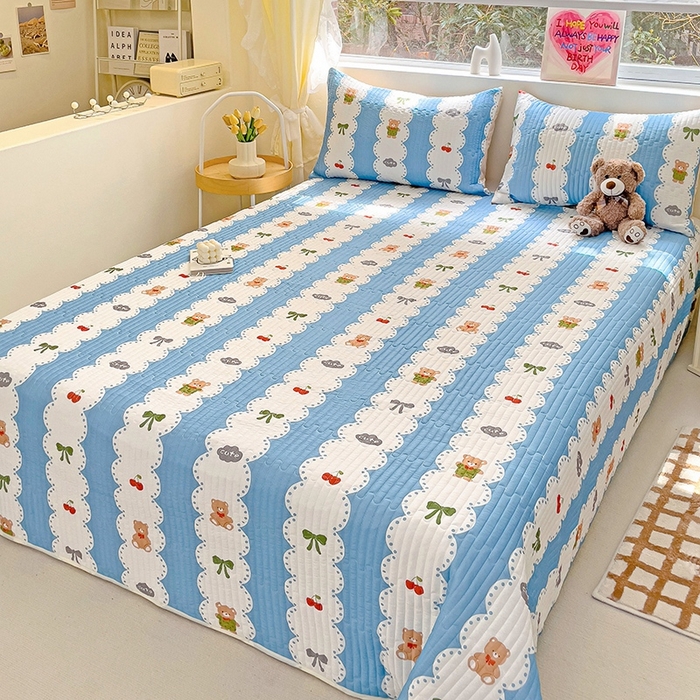 91家纺网 家纺一手货源 找家纺 澳梵家居 2024新款凉感丝软席软凉席床盖夏被四件套件 蓝色梦幻