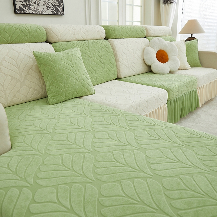 91家纺网 家纺一手货源 找家纺 天下布艺 2024新款沙发笠七叶草系列 拼色