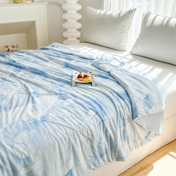 91家纺网 家纺一手货源 找家纺 佳居缘 2025新款A类全锦纶数码印花凉感夏被凉感丝夏被空调被 星梦