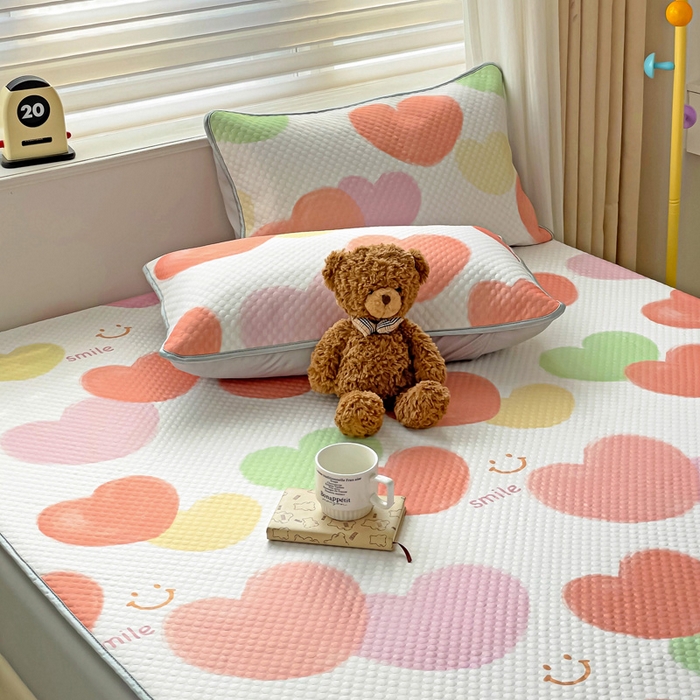 91家纺网 家纺一手货源 找家纺 大柏树 2025新款A类印花豆豆凉席 床笠款 心相印