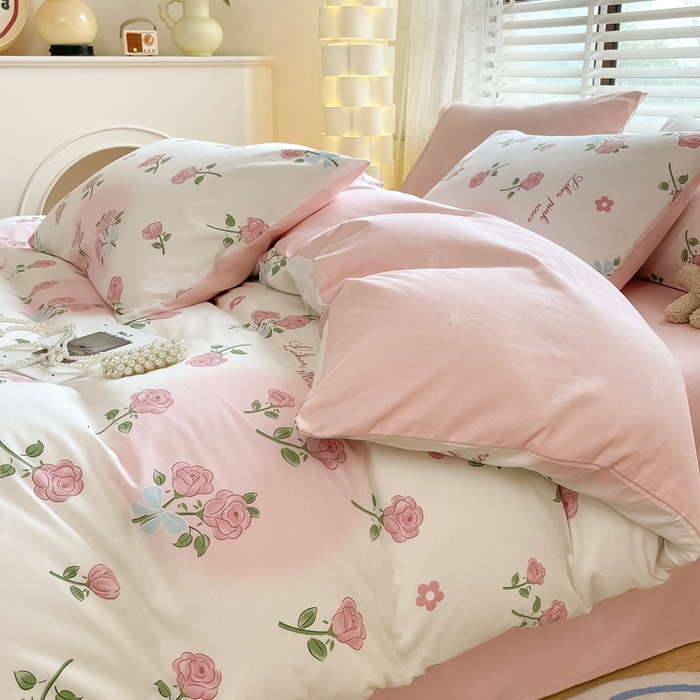 91家纺网 家纺一手货源 找家纺 （总）宜家坊 2024新款12868全棉小清新四件套