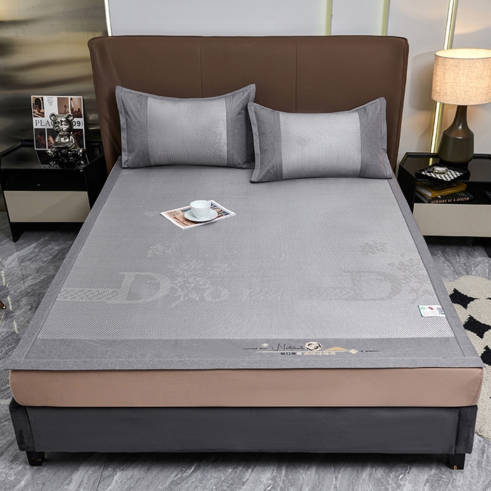 91家纺网 家纺一手货源 找家纺 （总）优姿家纺 2024新款藤王重工刺绣加厚编制冰滕双凉席三件套