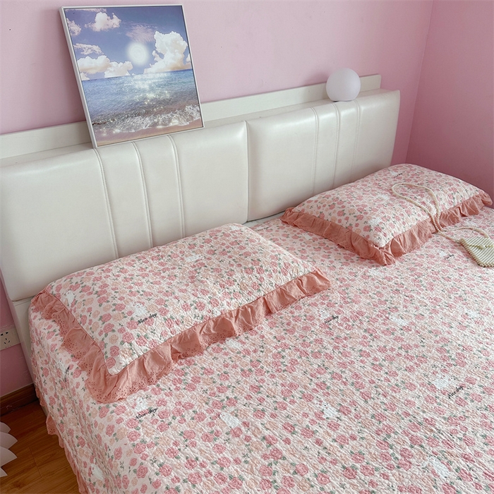 91家纺网 家纺一手货源 找家纺 佰织鑫家居（会员-5元） 2024新款全棉法式棉花床盖三件套 爱情故事