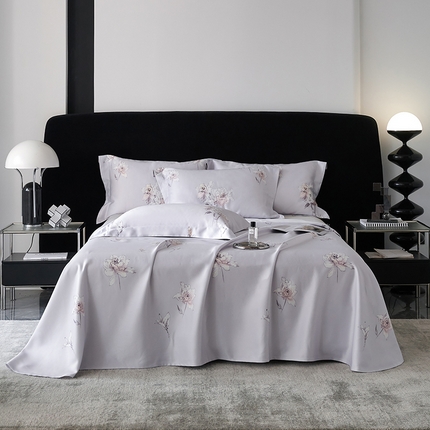 91家纺网 家纺一手货源 找家纺 时亿 2024新款金太阳竹语天丝凉席三件套 嫣语