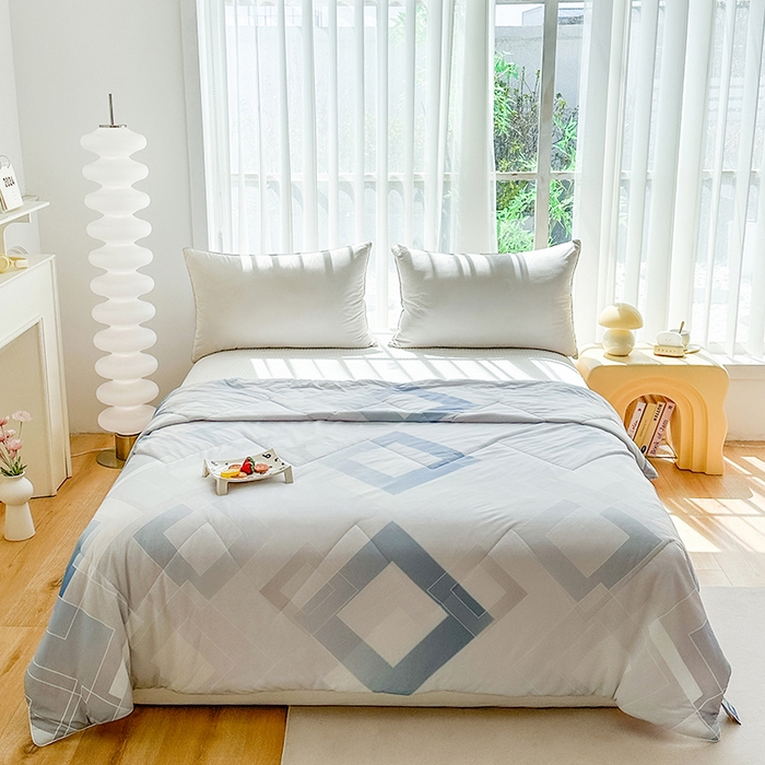 91家纺网 家纺一手货源 找家纺 佳居缘 2025新款A类全锦纶数码印花凉感夏被凉感丝夏被空调被 菱彩