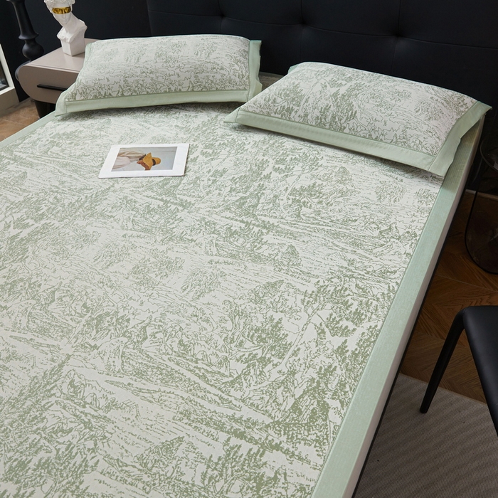 91家纺网 家纺一手货源 找家纺 （总）卡派 2024新款抑菌提花冰丝席-莫奈系列