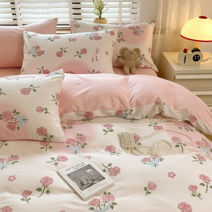 91家纺网 家纺一手货源 找家纺 （总）宜家坊 2024新款12868全棉小清新四件套