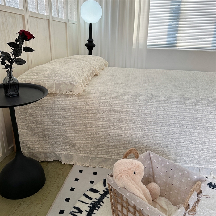 91家纺网 家纺一手货源 找家纺 佰织鑫家居（会员-5元） 2024新款全棉法式棉花床盖三件套 伊甸园