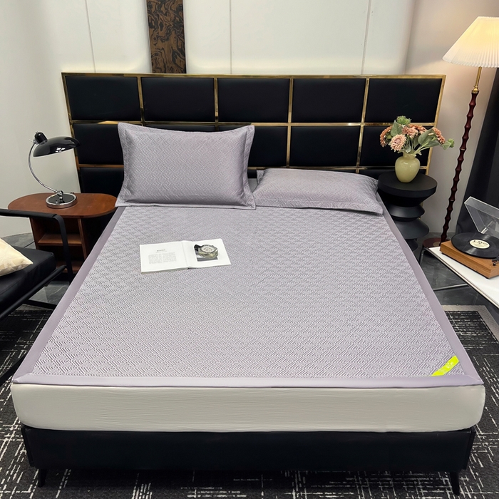 91家纺网 家纺一手货源 找家纺 桂雅居 2024新款竹纤维纳凉养生抑菌软凉席-逸生满竹（大客户微信私聊） 薄雾灰