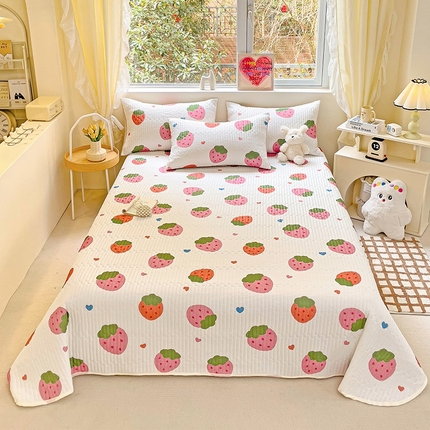 澳梵家居 2024新款凉感丝软席软凉席床盖夏被四件套件 草莓派