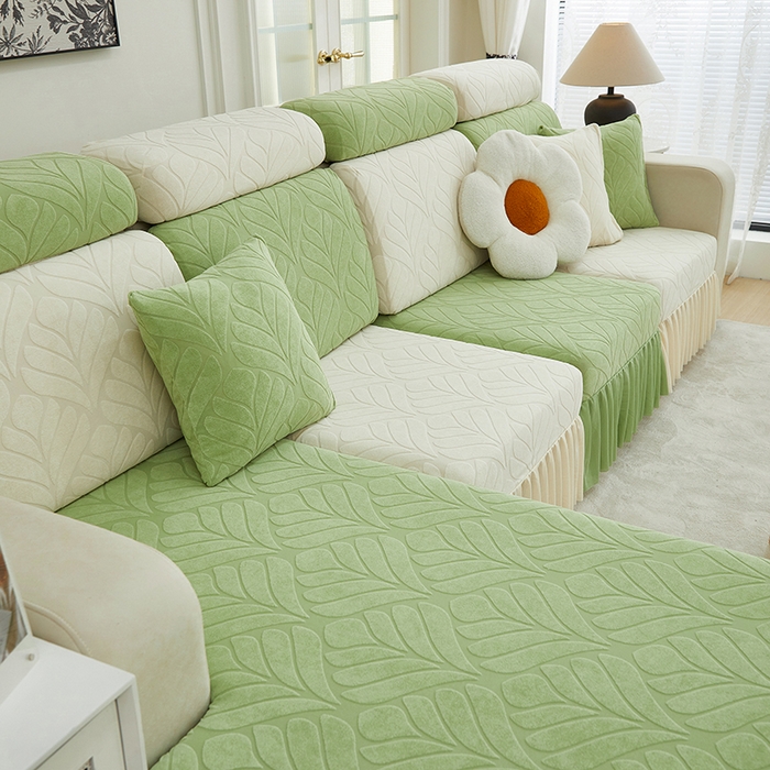 91家纺网 家纺一手货源 找家纺 天下布艺 2024新款沙发笠七叶草系列 拼色