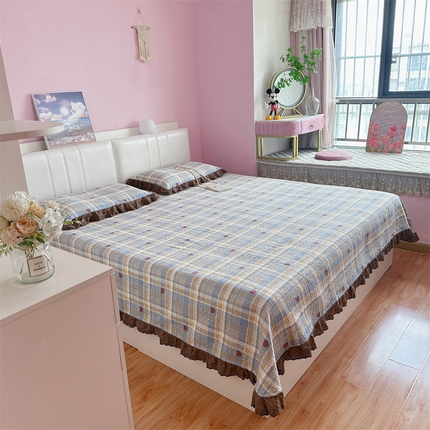 佰织鑫家居（会员-5元） 2024新款全棉法式棉花床盖三件套 莱恩