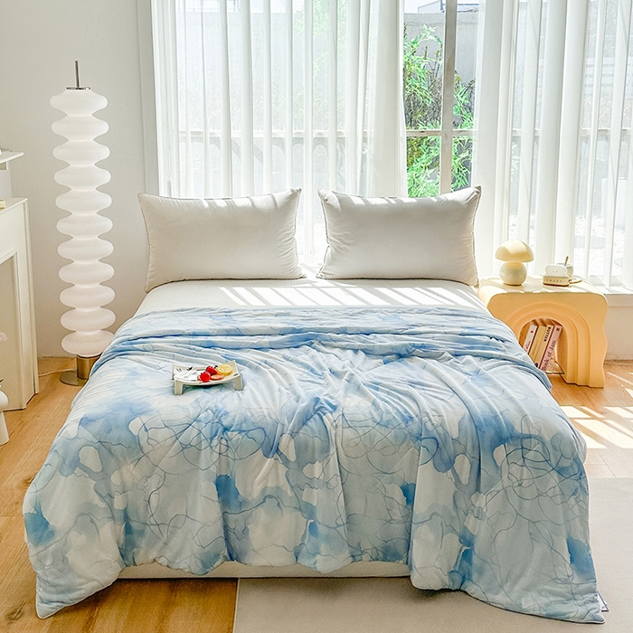 91家纺网 家纺一手货源 找家纺 佳居缘 2025新款A类全锦纶数码印花凉感夏被凉感丝夏被空调被 星梦