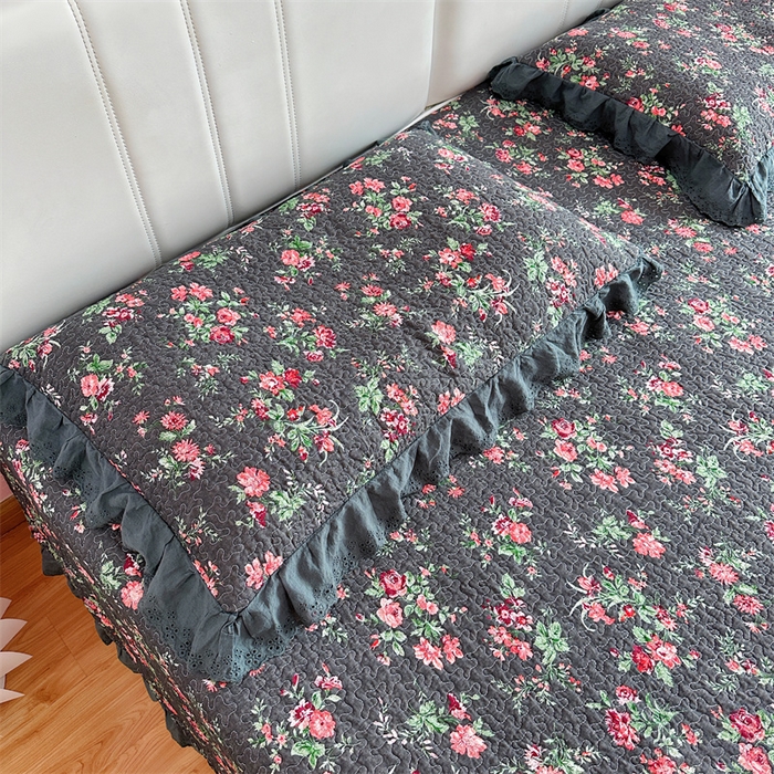 91家纺网 家纺一手货源 找家纺 佰织鑫家居（会员-5元） 2024新款全棉法式棉花床盖三件套 小美