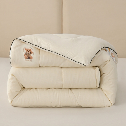 91家纺网 家纺一手货源 找家纺 居易简 2025新款直播华夫格大豆被纤维被冬被春秋被夏被被子被芯 波奇熊