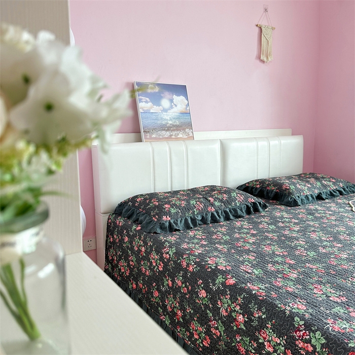 91家纺网 家纺一手货源 找家纺 佰织鑫家居（会员-5元） 2024新款全棉法式棉花床盖三件套 小美