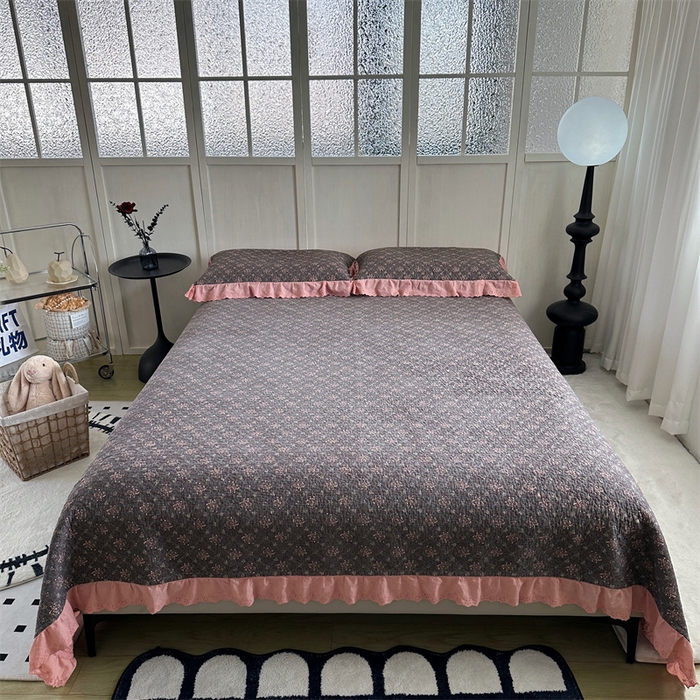 91家纺网 家纺一手货源 找家纺 佰织鑫家居（会员-5元） 2024新款全棉法式棉花床盖三件套 薇薇安