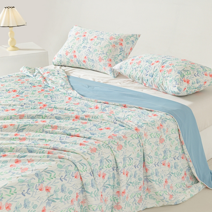 91家纺网 家纺一手货源 找家纺 佳居缘 发2024新款A类印花冰氨凉感夏被 花海