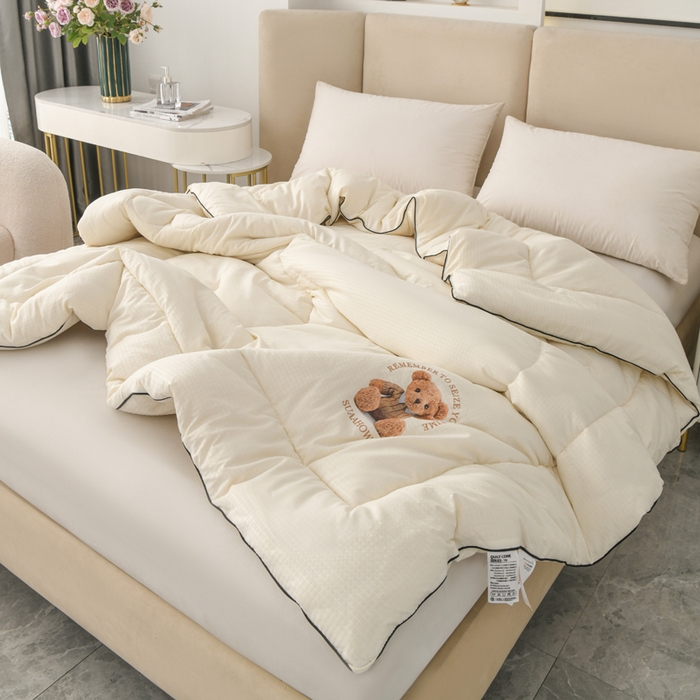 91家纺网 家纺一手货源 找家纺 居易简 2025新款直播华夫格大豆被纤维被冬被春秋被夏被被子被芯 波奇熊