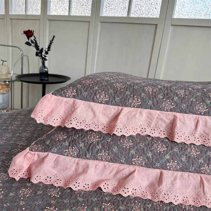 91家纺网 家纺一手货源 找家纺 佰织鑫家居（会员-5元） 2024新款全棉法式棉花床盖三件套 薇薇安