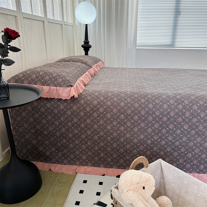 91家纺网 家纺一手货源 找家纺 佰织鑫家居（会员-5元） 2024新款全棉法式棉花床盖三件套 薇薇安