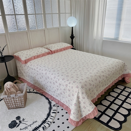 91家纺网 家纺一手货源 找家纺 （总）佰织鑫家居（会员-5元） 2024新款全棉法式棉花床盖三件套