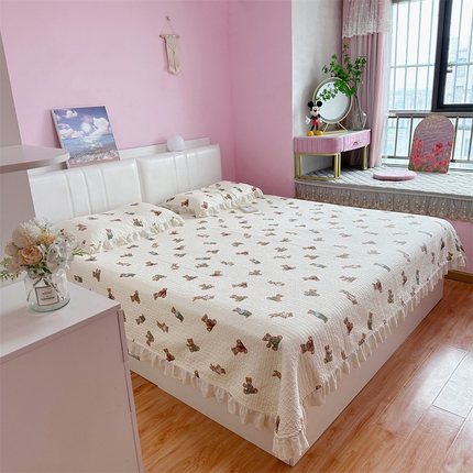 91家纺网 家纺一手货源 找家纺 （总）佰织鑫家居（会员-5元） 2024新款全棉法式棉花床盖三件套