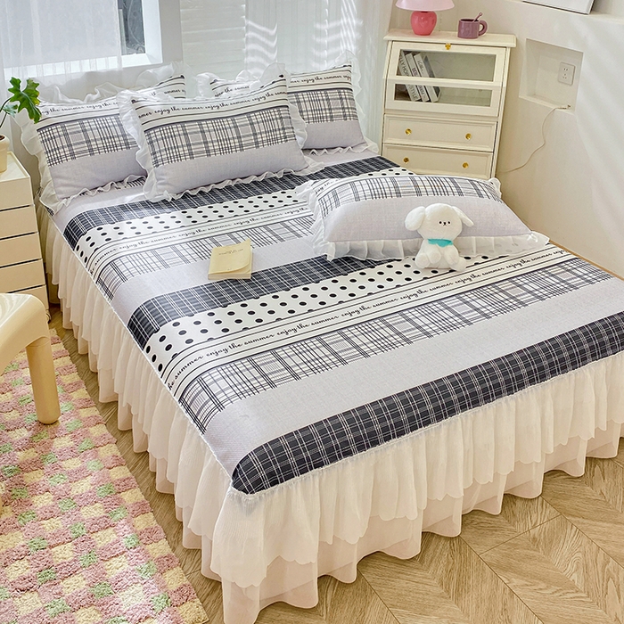 91家纺网 家纺一手货源 找家纺 花漾家居 2024新款韩版满天星升级款斜纹冰丝凉感丝豆豆席凉席 琴谱