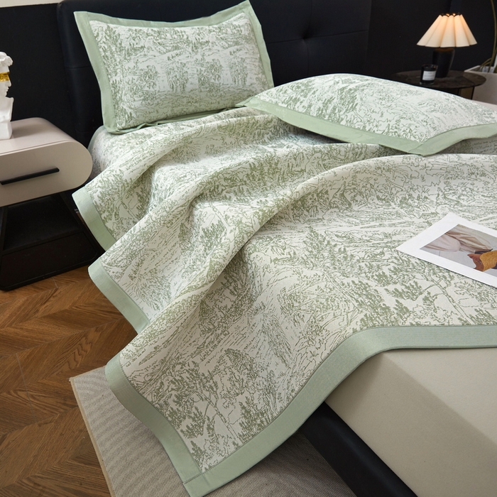 91家纺网 家纺一手货源 找家纺 （总）卡派 2024新款抑菌提花冰丝席-莫奈系列