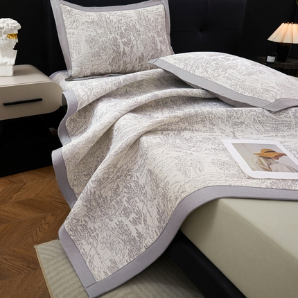 91家纺网 家纺一手货源 找家纺 （总）卡派 2024新款抑菌提花冰丝席-莫奈系列