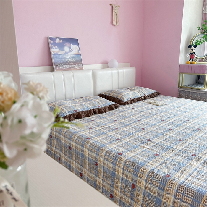 91家纺网 家纺一手货源 找家纺 佰织鑫家居（会员-5元） 2024新款全棉法式棉花床盖三件套 莱恩