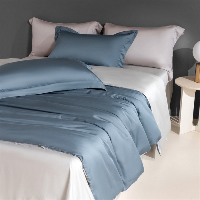 91家纺网 家纺一手货源 找家纺 卡派 2024新款奥地利 兰精纯色天丝四件套 甘蓝