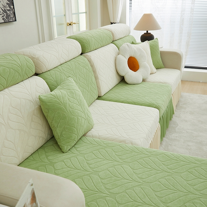 91家纺网 家纺一手货源 找家纺 天下布艺 2024新款沙发笠七叶草系列 拼色