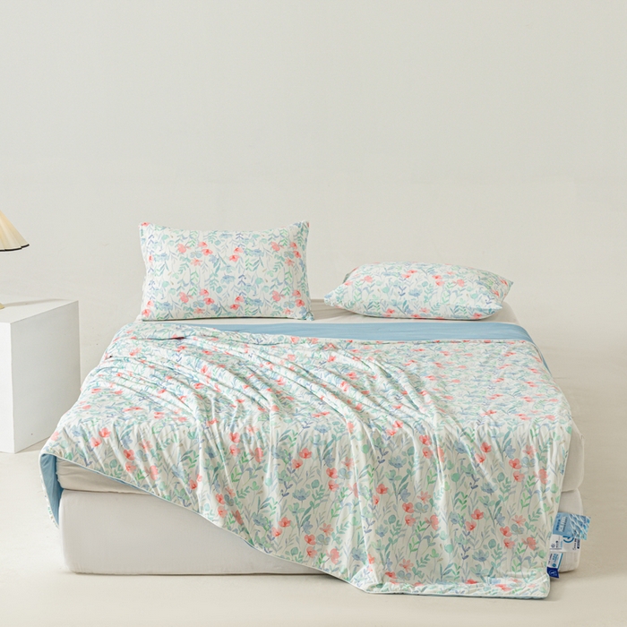 91家纺网 家纺一手货源 找家纺 佳居缘 发2024新款A类印花冰氨凉感夏被 花海