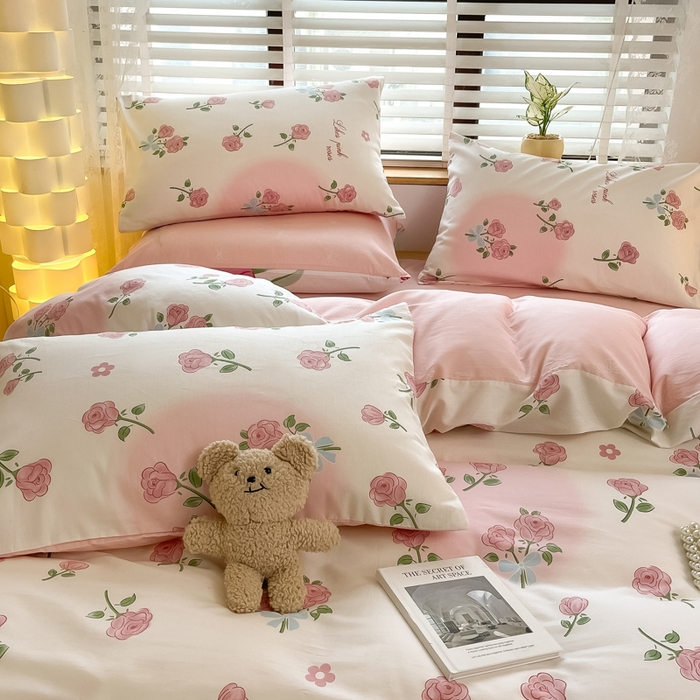 91家纺网 家纺一手货源 找家纺 （总）宜家坊 2024新款12868全棉小清新四件套