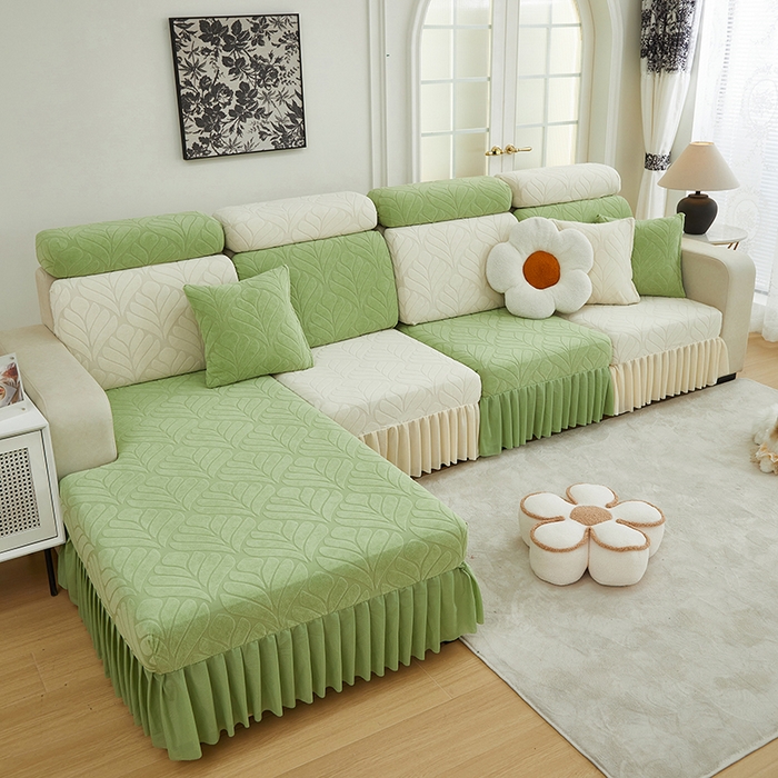 91家纺网 家纺一手货源 找家纺 天下布艺 2024新款沙发笠七叶草系列 拼色