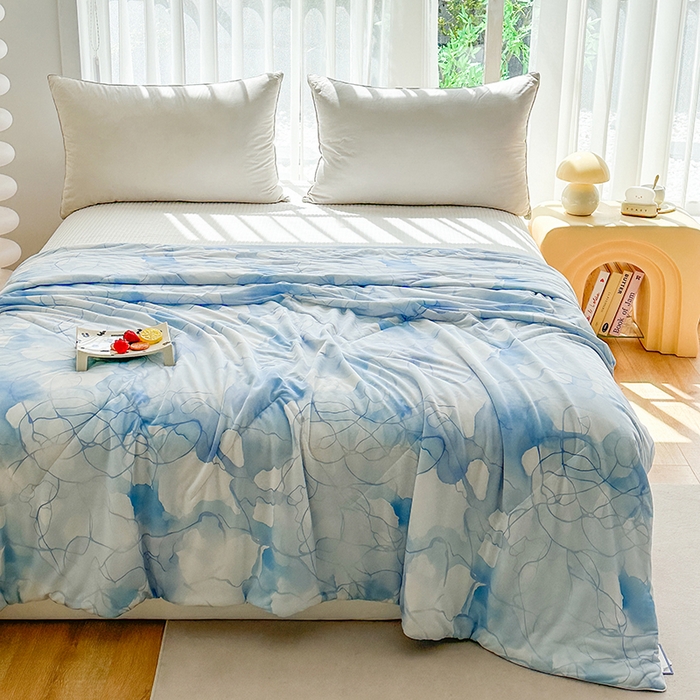 91家纺网 家纺一手货源 找家纺 佳居缘 2025新款A类全锦纶数码印花凉感夏被凉感丝夏被空调被 星梦