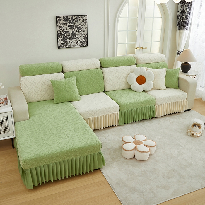 91家纺网 家纺一手货源 找家纺 天下布艺 2024新款沙发笠七叶草系列 拼色