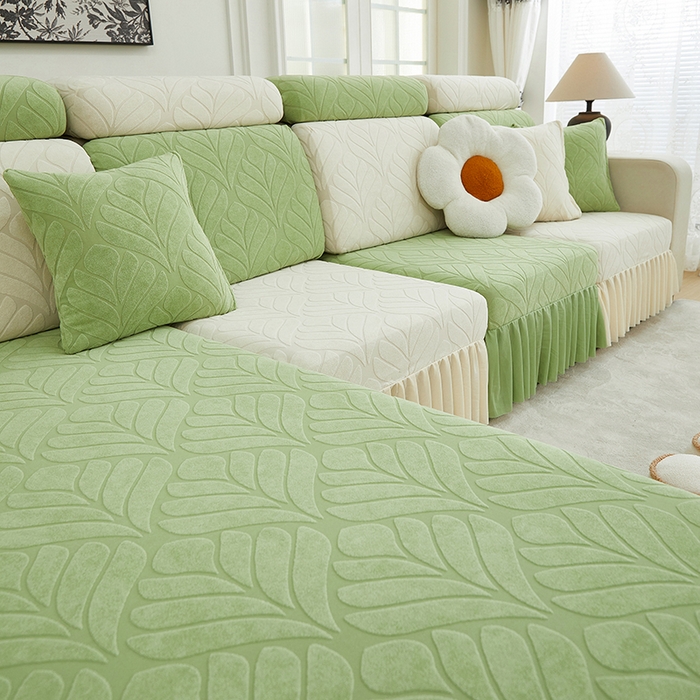 91家纺网 家纺一手货源 找家纺 天下布艺 2024新款沙发笠七叶草系列 拼色