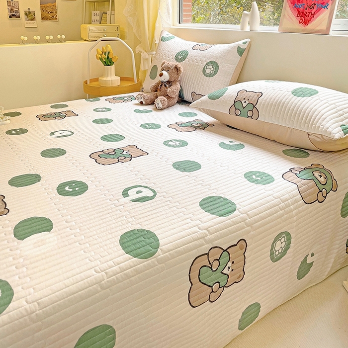 91家纺网 家纺一手货源 找家纺 澳梵家居 2024新款凉感丝软席软凉席床盖夏被四件套件 小屁熊