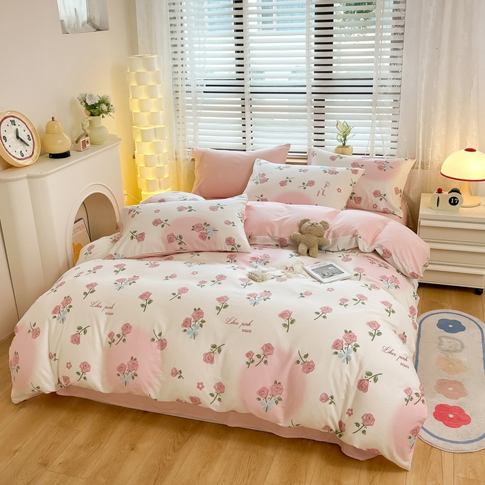 91家纺网 家纺一手货源 找家纺 （总）宜家坊 2024新款12868全棉小清新四件套